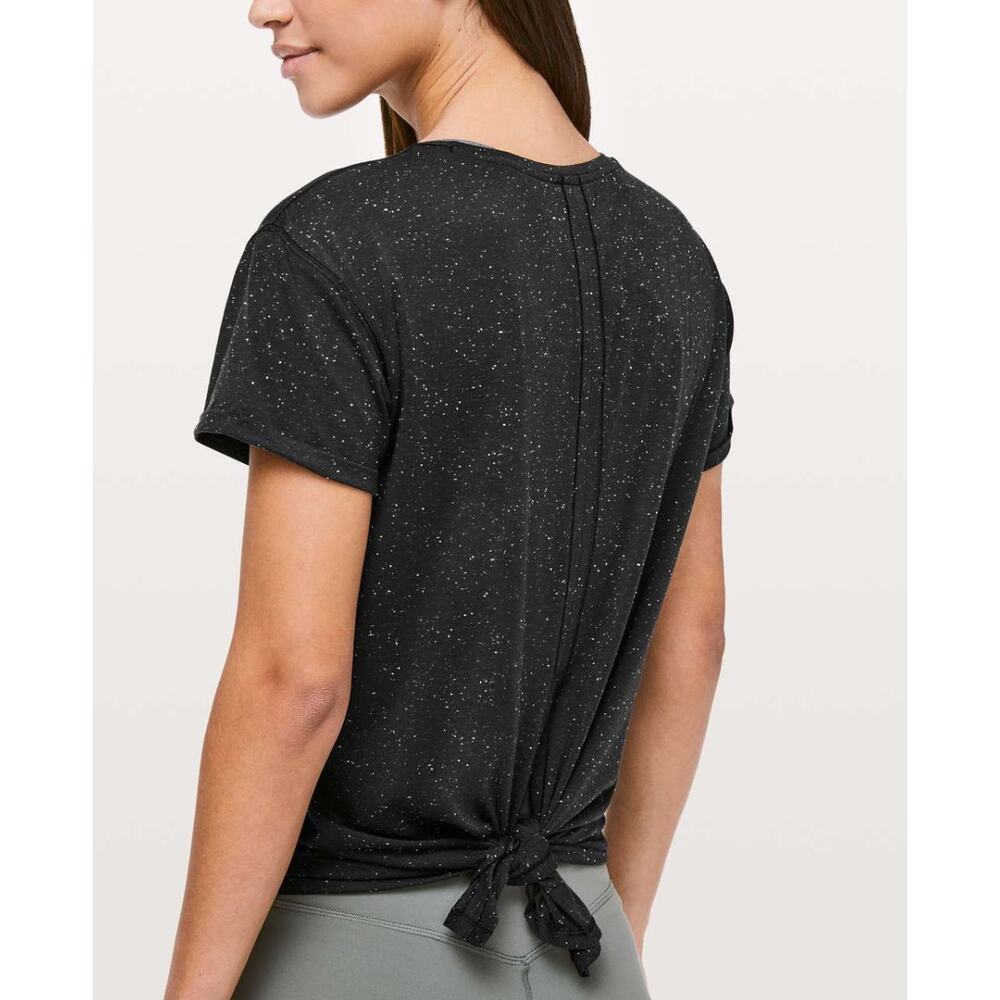 Lululemon Part Ways Tee Black White Speckled T-Shirt Tee Top Shirt Women's 6?
